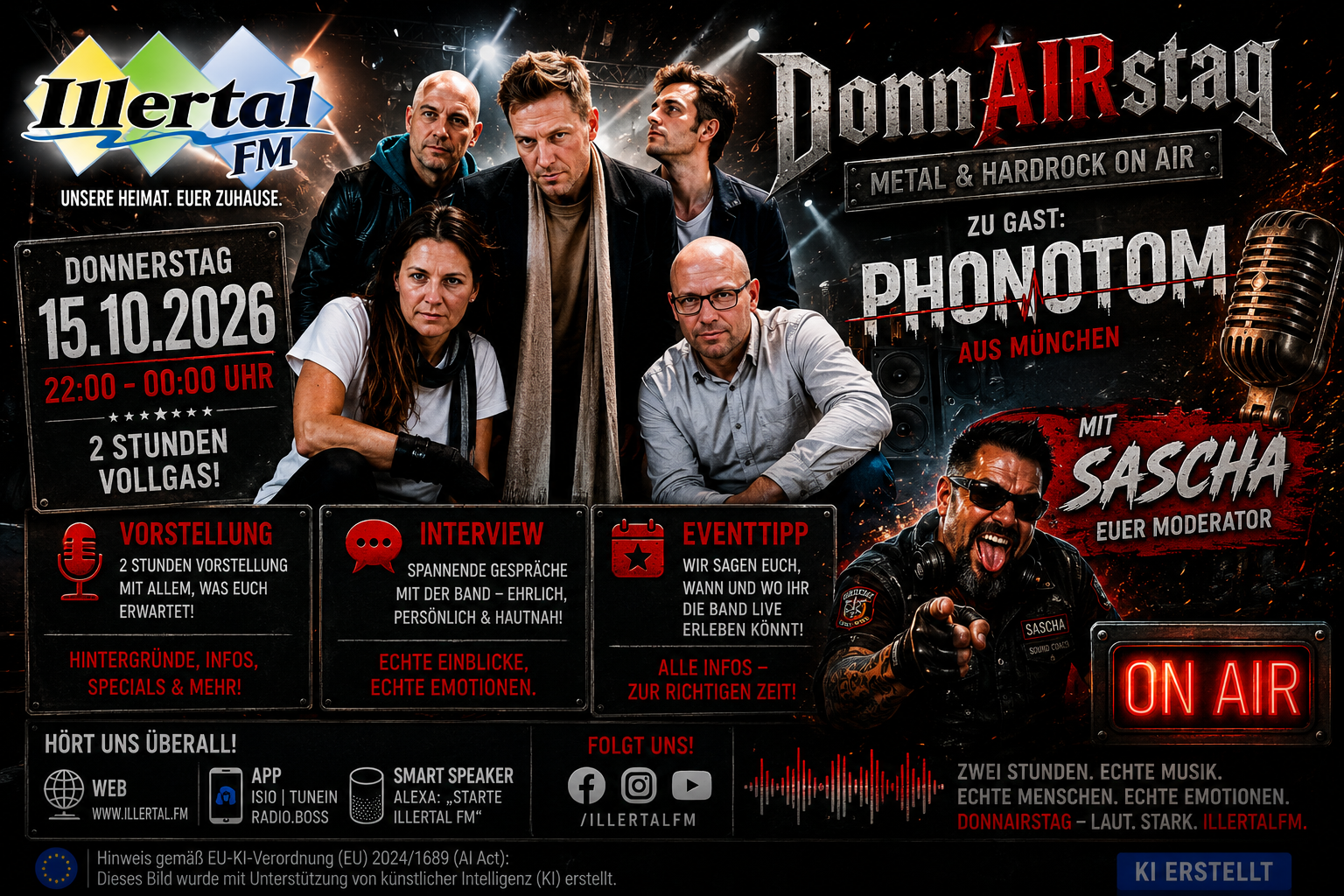 🎸 DONNAIRSTAG – PHONOTOM ZU GAST BEI ILLERTALFM! 🎸